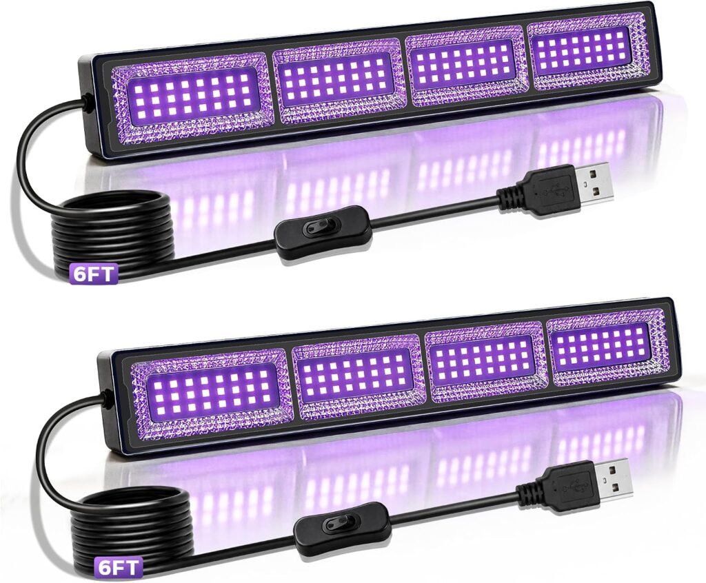 2 Pack 50W Equivalent Black Light Bar