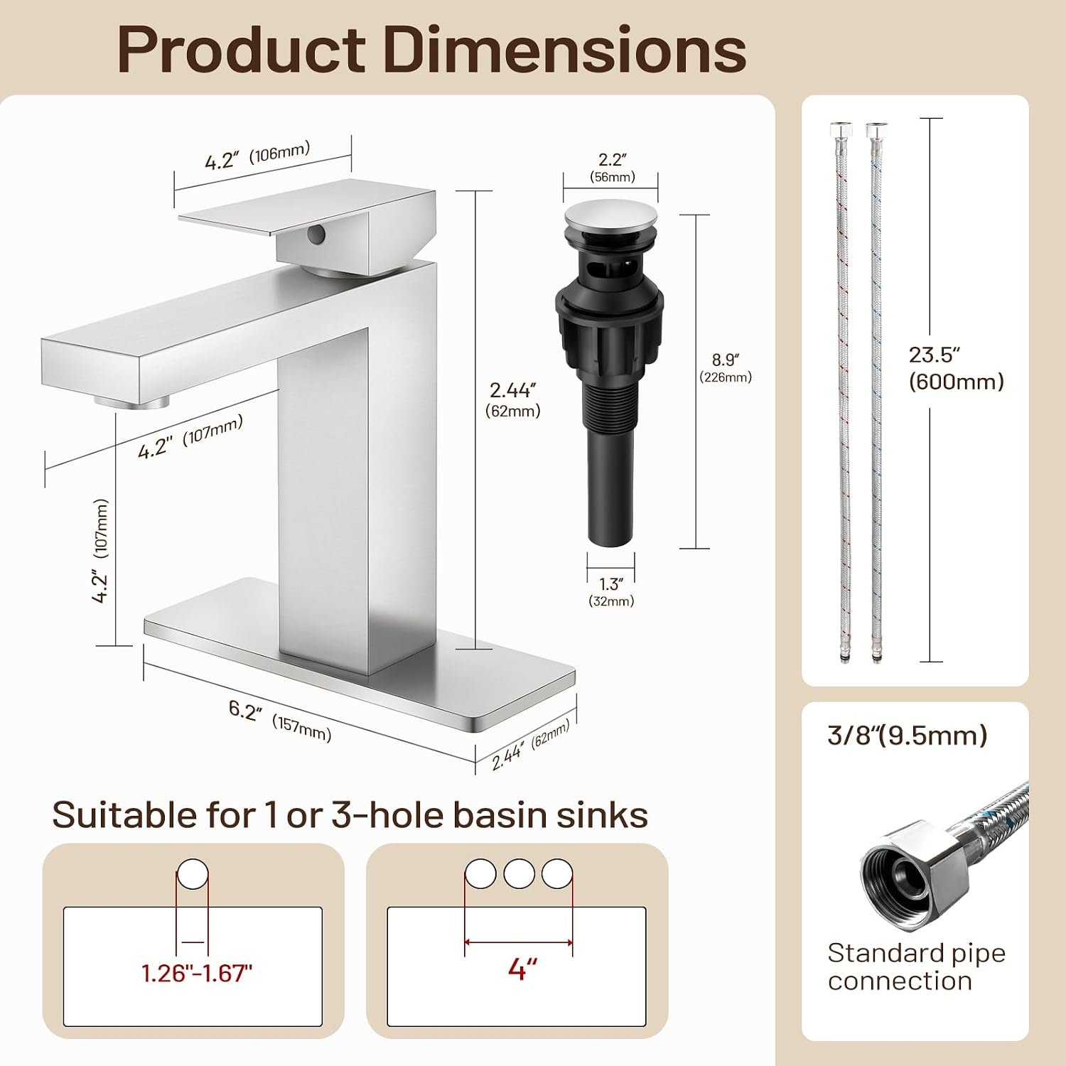 Brushed Nickle Bathroom Faucet - Image 2